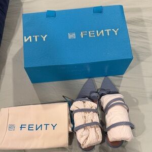 Fenty Beauty Blue and White Strappy Heels